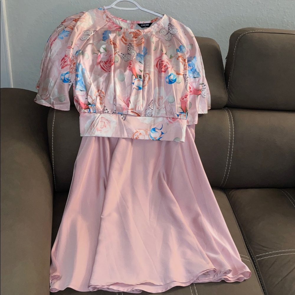 Chic Floral Pastel Blouse and skirt by Chic